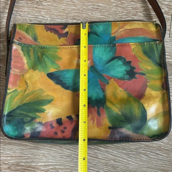 New! Patricia Nash watercolor butterfly Vallata crossbody bag, genuine leather - Picture 11 of 16